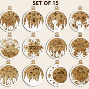 15x Double layer Christmas ornament